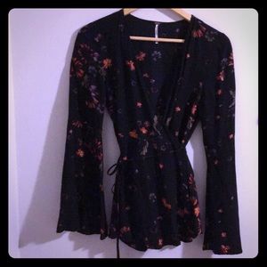 Free People Bell Sleeve wrap top
